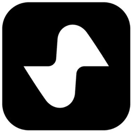 Logo usługi Paymove - biała strzałka na czarnym tle.